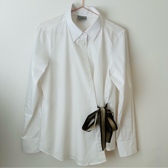 Marella sport long sleeve wrap poplin blouse shirt tie waist - Picture 7 of 11